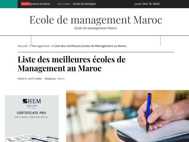 Liste des meilleures écoles de management au maroc