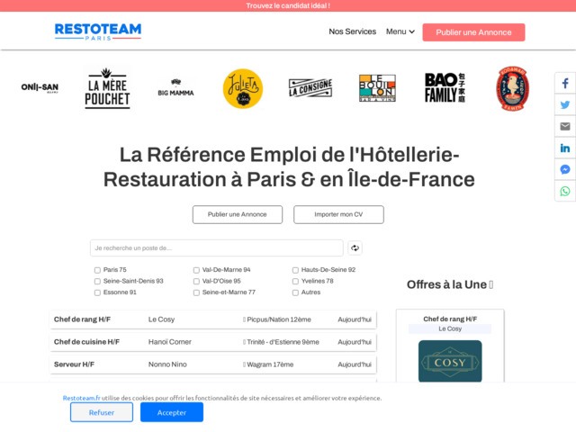 Restoteam - jobs en restauration