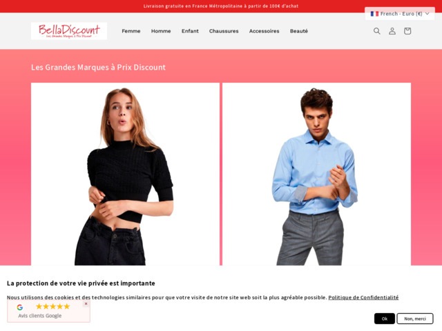 Mode - vtements, chaussures de marque  prix discount - Belladiscount