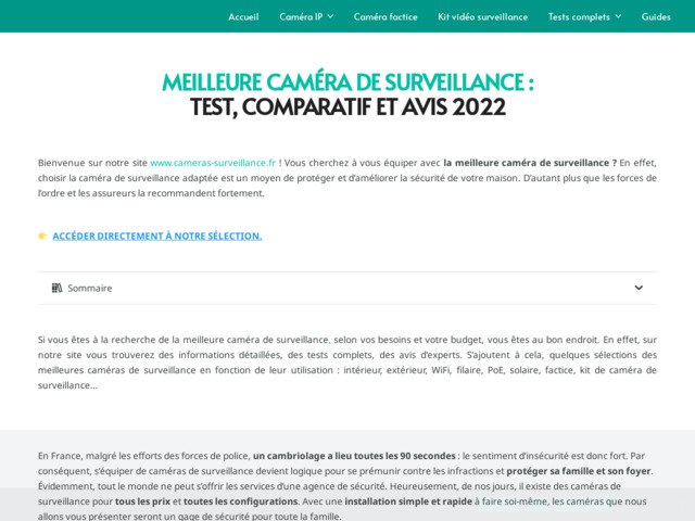 Guide d'achat et comparatif des meilleures camras de surveillance