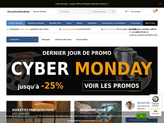 Roues et roulettes en ligne