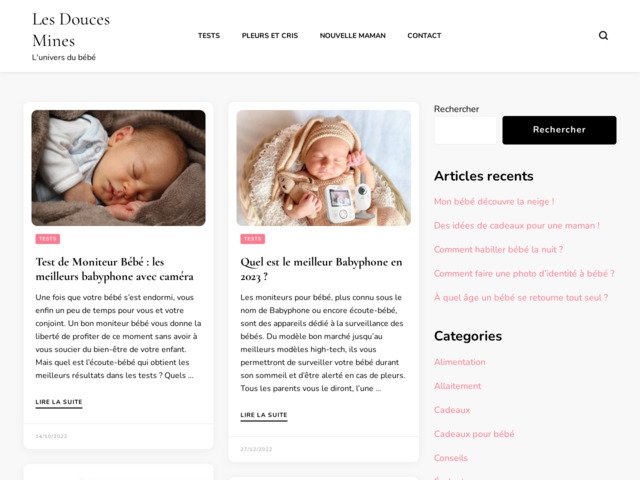 Les douces mines: la vie d'une maman