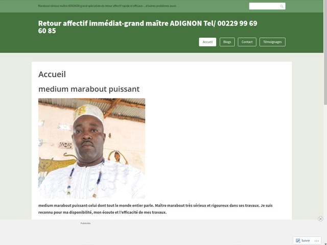 Retour affectif immédiat - grand maître Adignon tel : 00229 99 69 60 85