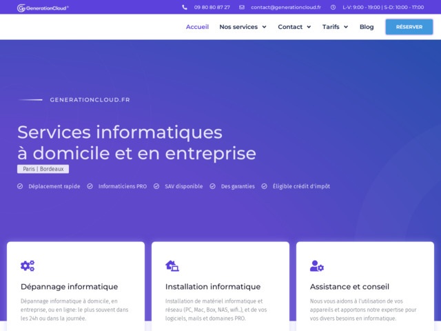 Generationcloud.fr - Dépannage et assistance informatique