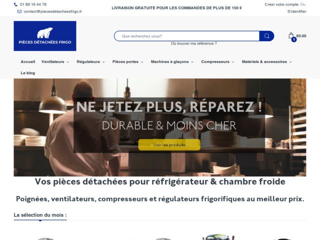 Pièces détachées pour frigo et chambre froide professionnelle