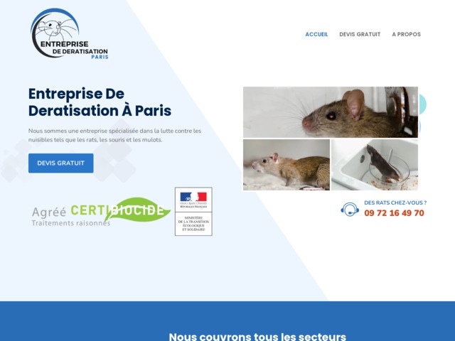 Entreprise de dératisation à paris - société certifiée