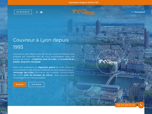 Couvreur Matray : Votre entreprise de couverture a Lyon