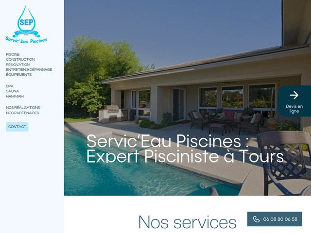 Servic'eau Piscines : votre pisciniste  Tours