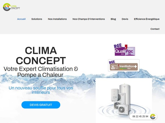 Clima concept, votre spécialiste en pompe à chaleur