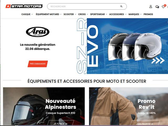 Starmotors : votre spécialiste de l'équipement motard : casques, blousons, gants