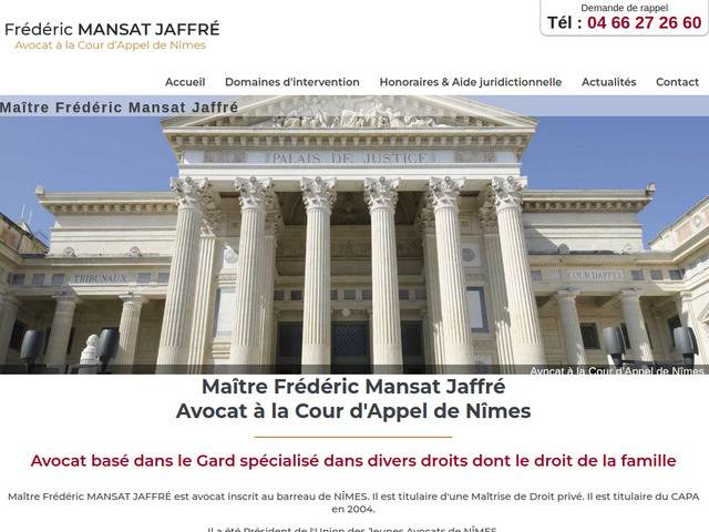 Maître Frédéric Mansat Jaffré - Avocat à la cour d'appel de Nîmes