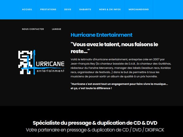 Hurricane Entertainment : spécialiste du pressage et de la duplication de CD et DVD