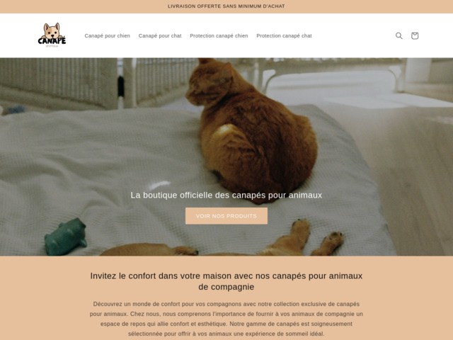 Spécialiste des canapés pour vos animaux de compagnie