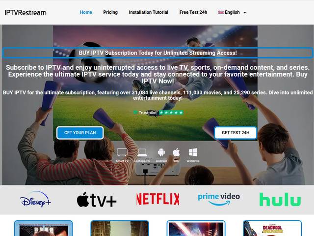 Essayez IPTV premium - 24h d'essai gratuit