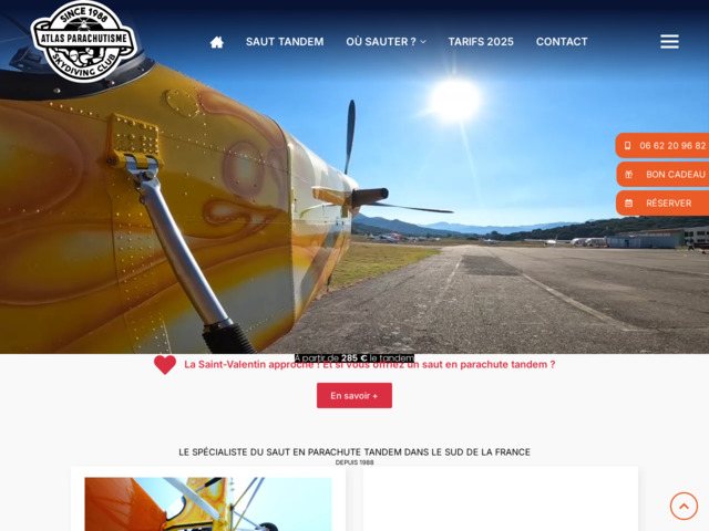 Atlas Parachutisme : saut en parachute dans le sud de la France