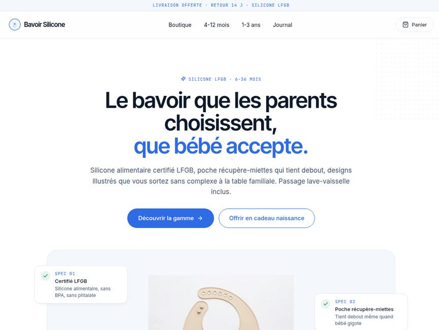 Bavoir silicone bebe - alternative durable aux bavoirs tissu