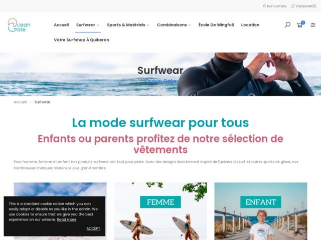 Oceangate.fr, votre site internet de vente de vêtement de surf
