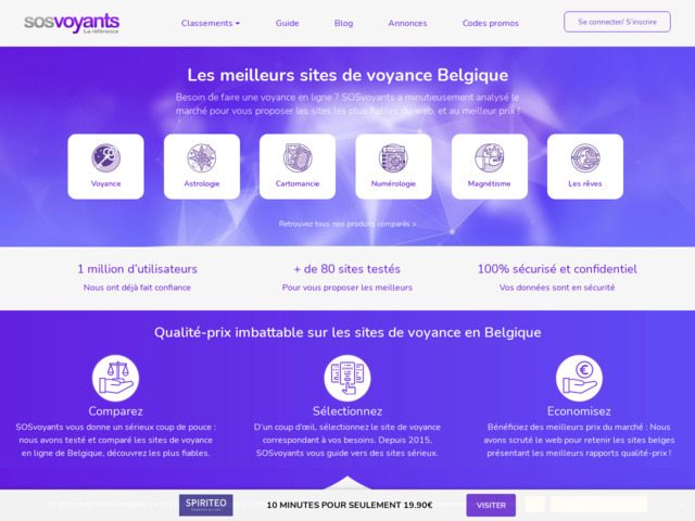 Le comparatif de sites de voyance belges
