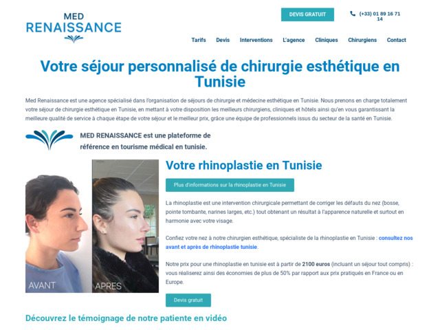 Séjour personnalisé de chirurgie esthétique en tunisie