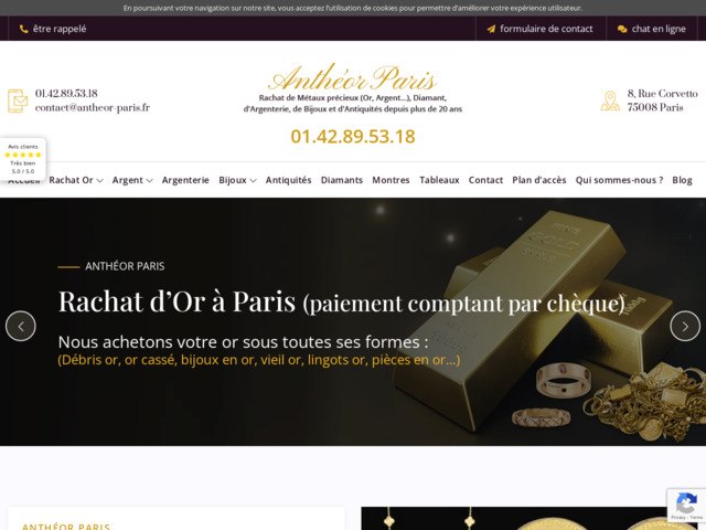 Antheor paris : achat - rachat or, argent, bijoux.. depuis plus de 20 ans