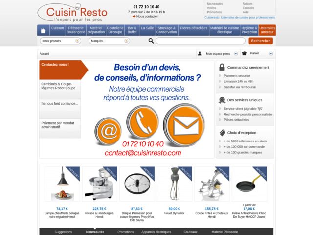 Cuisin'resto: ustensiles de cuisine pour professionnels