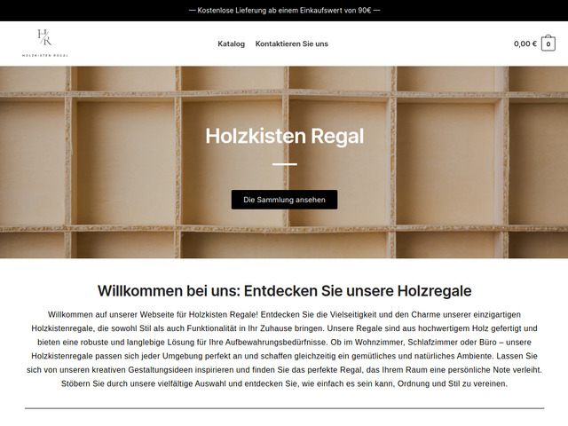 Holzkisten regal