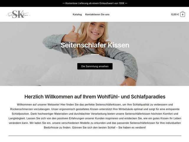 Seitenschlafer kissen