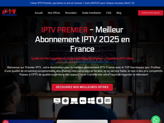 N°1 abonnement IPTV France 2025 - Séries, films & 4K HD