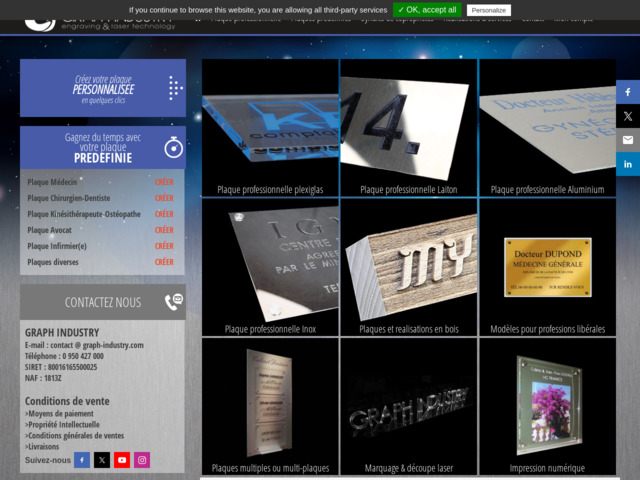 Plaque professionnelle sur mesure