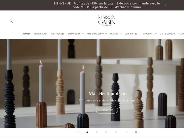 Boutique en ligne de decoration interieur - maison gabin décoration