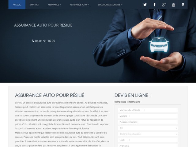Devis assurance auto pour rsili en ligne