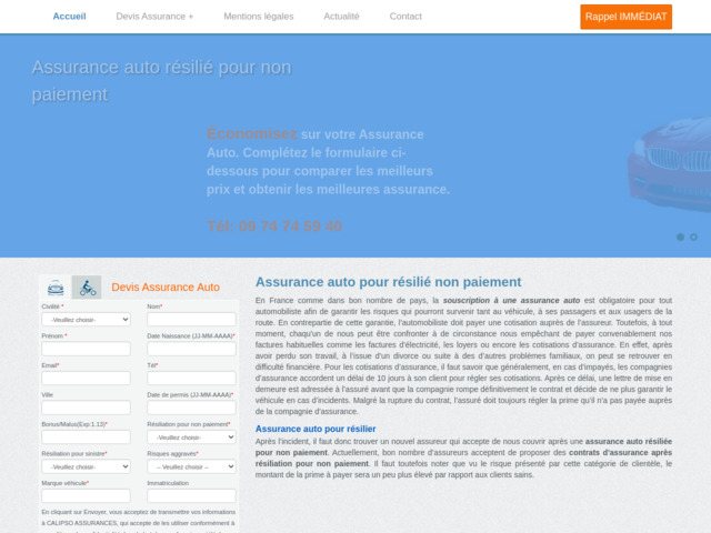 Assurance auto pour résilié de votre choix