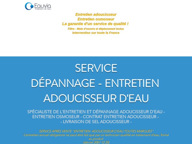 Maintenance des adoucisseurs d'eau