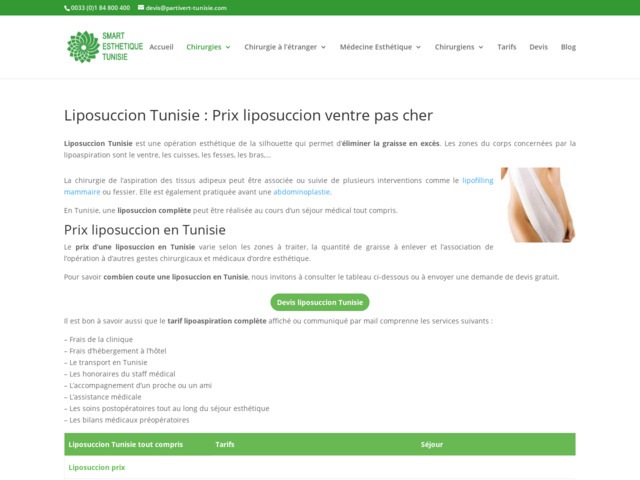 Liposuccion Tunisie tout compris