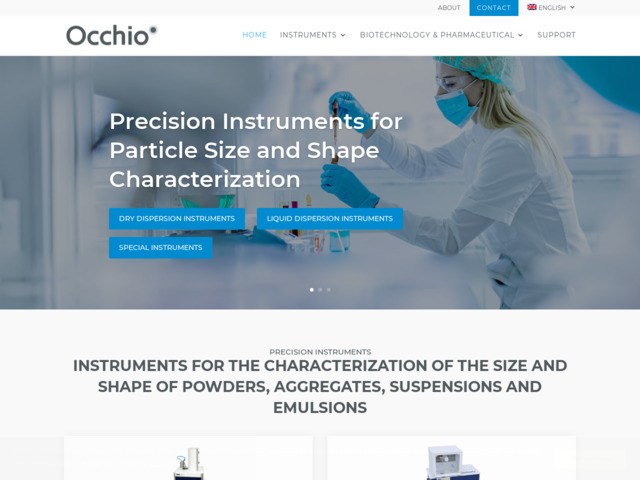 Occhio instruments, instruments de laboratoire pour l'analyse de particules