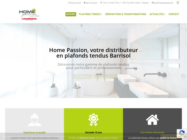 Votre distributeur en plafonds tendus Barrisol avec Home Passion Belgique