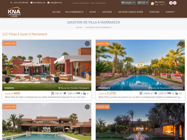 Agence kna: location villa marrakech