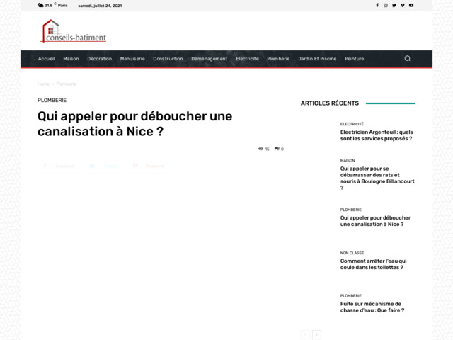 Découvrez la meilleure entreprise de débouchage à Nice