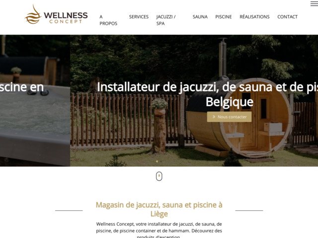 Wellness concept, le magasin de jacuzzi et de sauna à liège