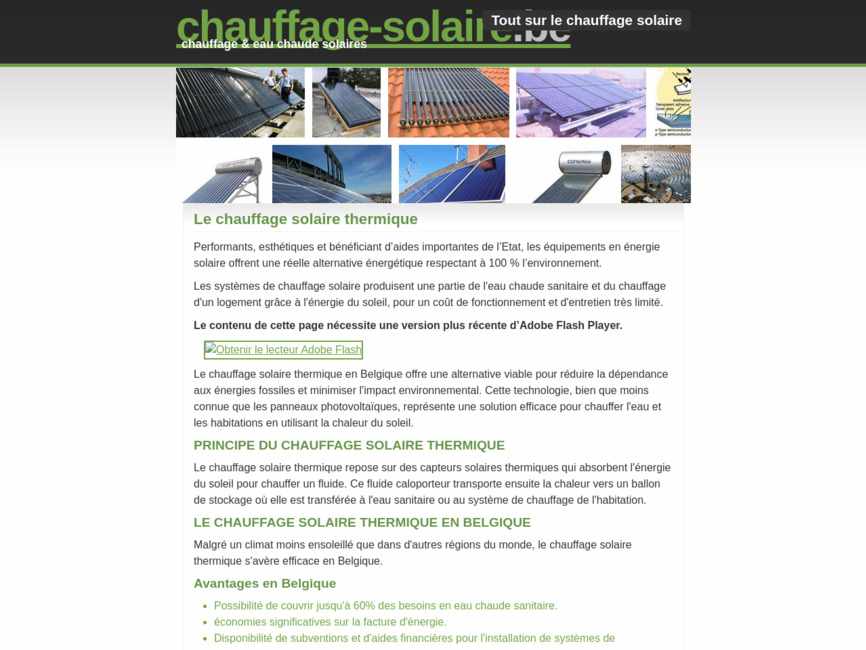 Infos sur le chauffage solaire