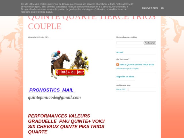Quinte quarte tierce trios couple