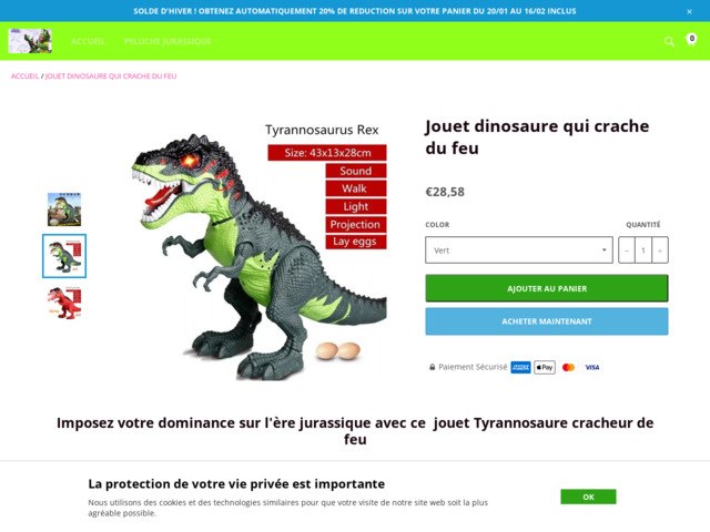 Boutique jouet dinosaure