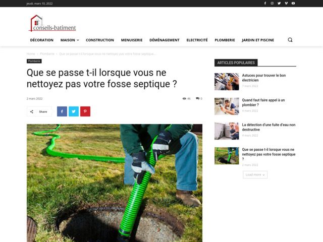 Que se passe-t-il lorsque vous ne nettoyez pas votre fosse septique ?