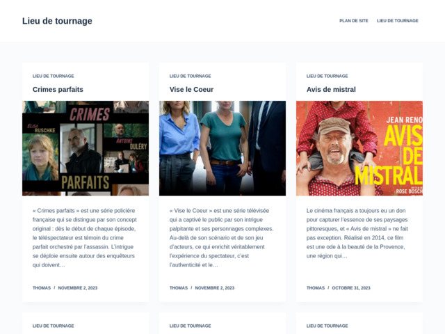 Evenements et rencontres sur les lieux de tournage