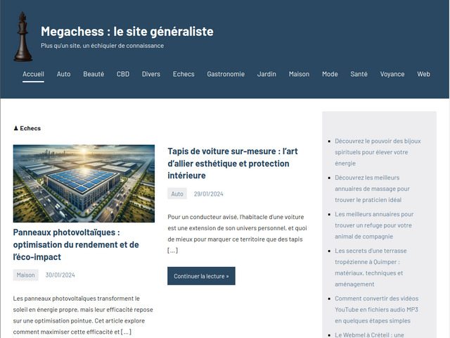 Megachess : plus qu'un site, un échiquier de connaissane