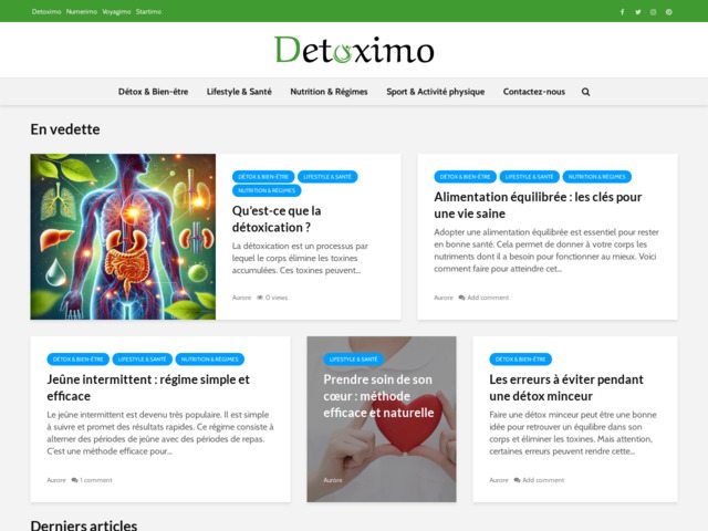 Adoptez un mode de vie sain avec detoximo
