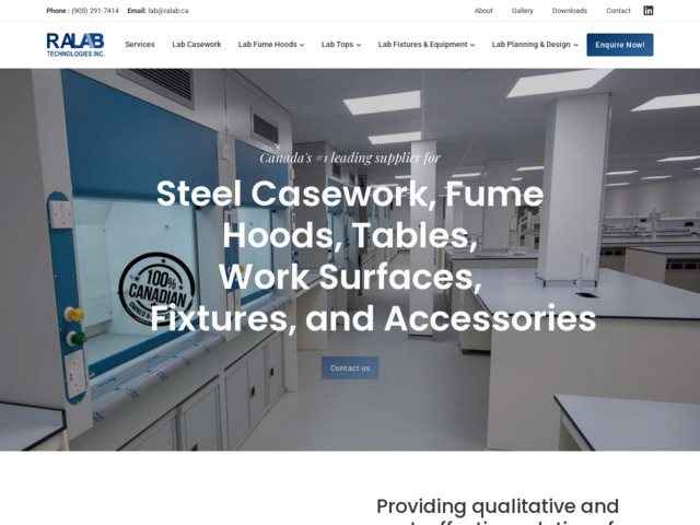 Fabricant et fournisseur canadien de mobilier de laboratoire