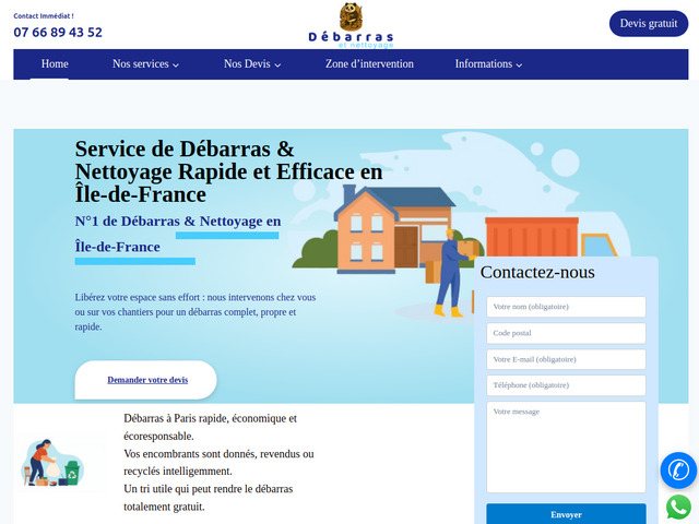 Débarras & nettoyage île‑de‑france – devis gratuit & intervention rapide