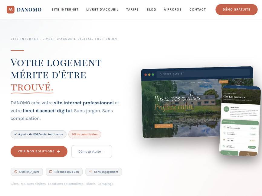 Danomo &mdash; site internet & livret digital pour h�bergeurs