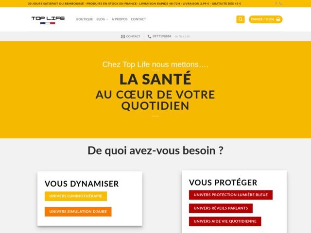 Top life, le spécialiste des lampes de luminothérapie